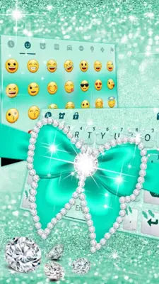 Green Diamond Bow Keyboard The android App screenshot 1