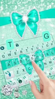 Green Diamond Bow Keyboard The android App screenshot 2