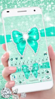 Green Diamond Bow Keyboard The android App screenshot 3